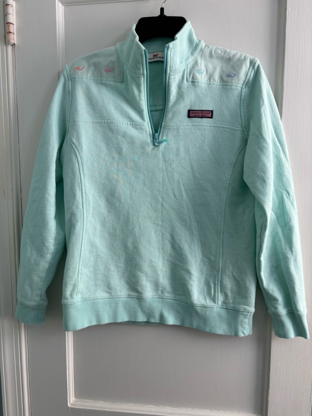 Vineyard Vines Mint Green Quarter-Zip Pullover Sweatshirt